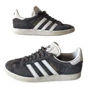 Adidas Originals Gazelle Grey White Gold Shoes Men's Size 7/Womens 8